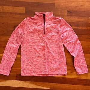 Vineyard Vines Girls Pink Space-Dye Quarter-Zip Pullover
